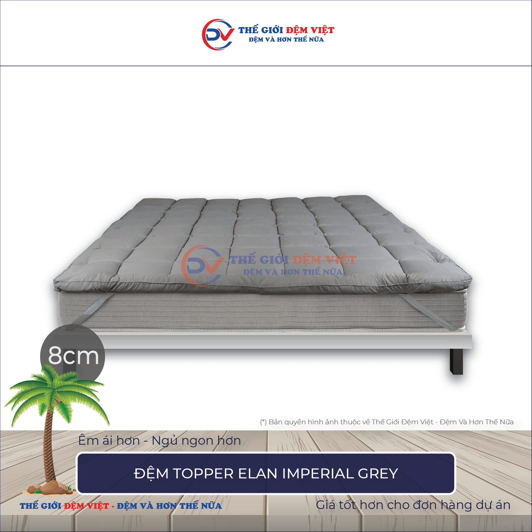 Đệm Topper Elan IMPERIAL GREY